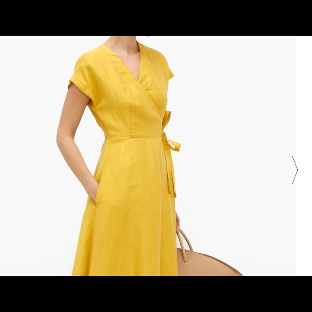 NWT Max Mara Weekend Yellow Wrap Dress, Size 8